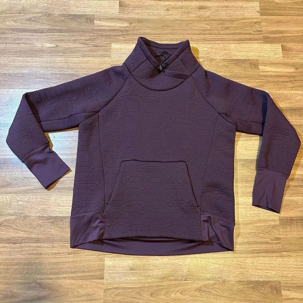 Athleta Jacquard Elevation Pullover Sweatshirt Maroon | Women Size Medium